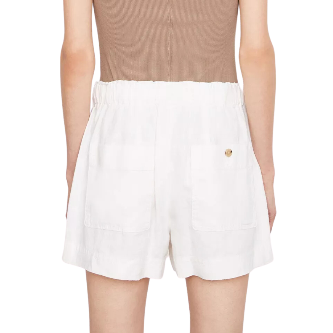 Tie-Front Pull-On Short in Off White