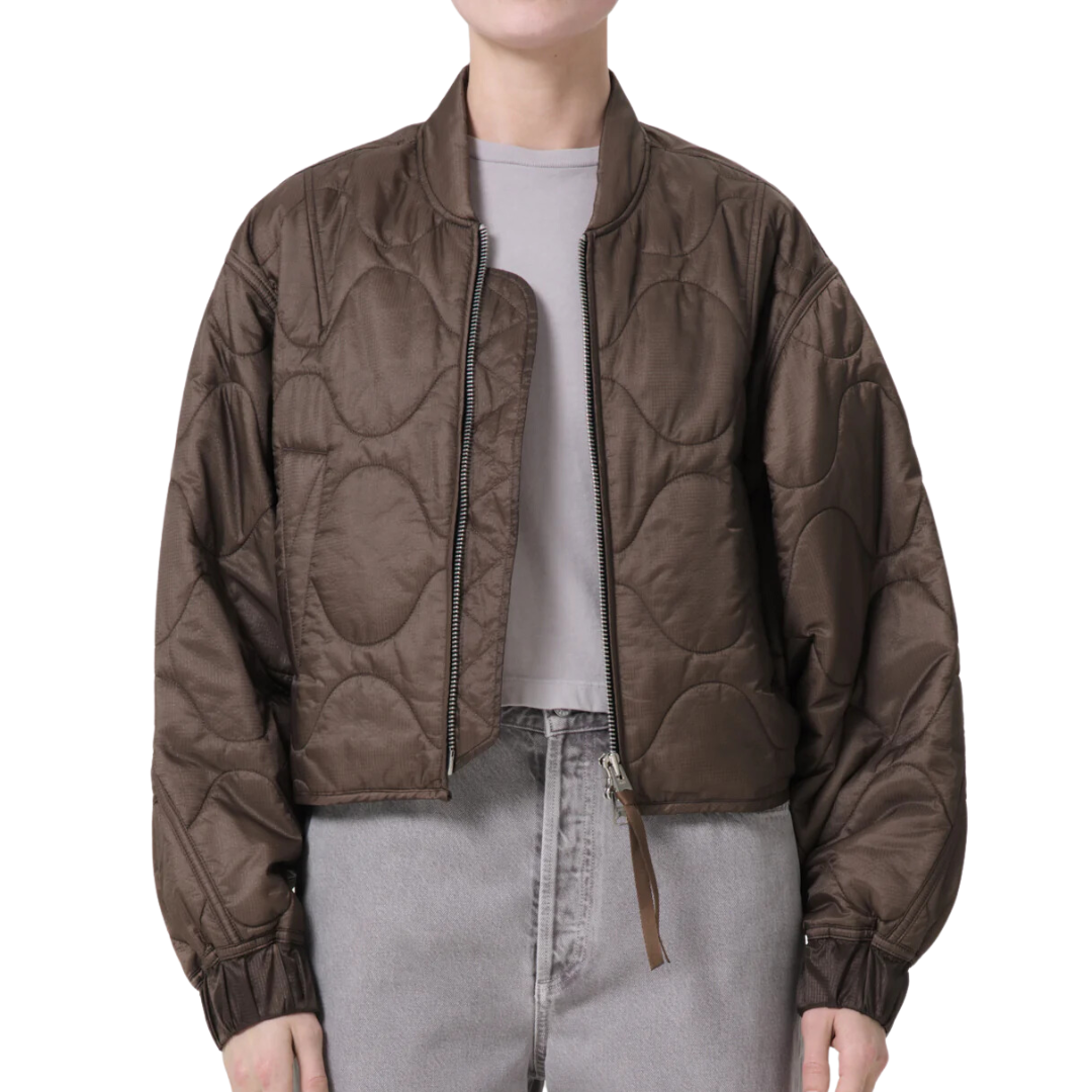 Iona Quilted Jacket in Taupe