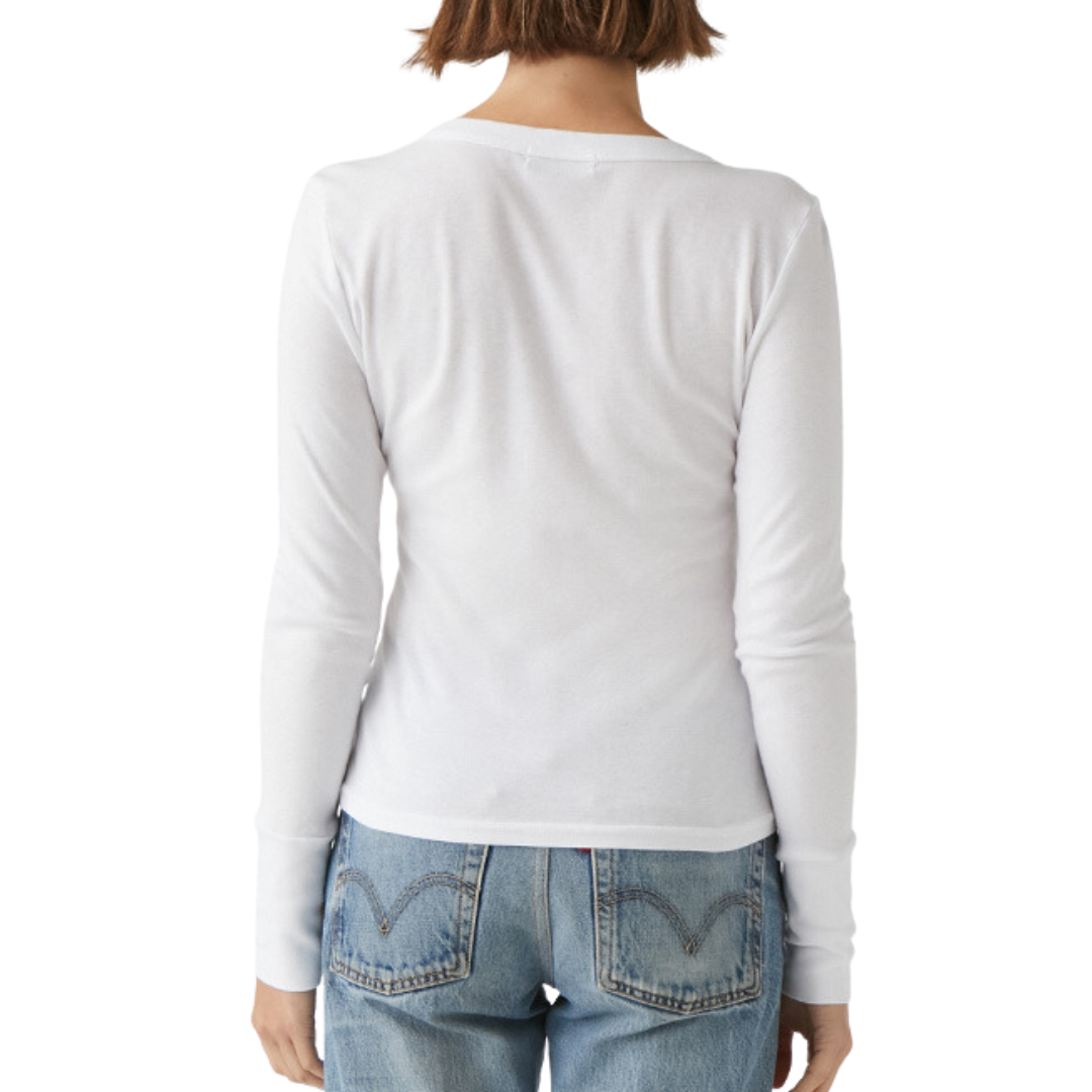 Logan V-Neck Tee (One Size) in White