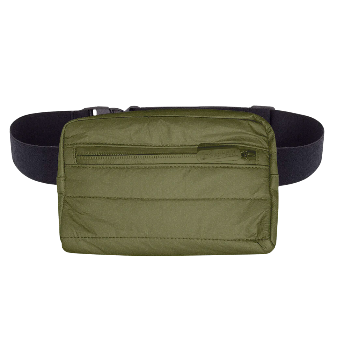 Puffer Fanny Pack in Shimmer Army Green