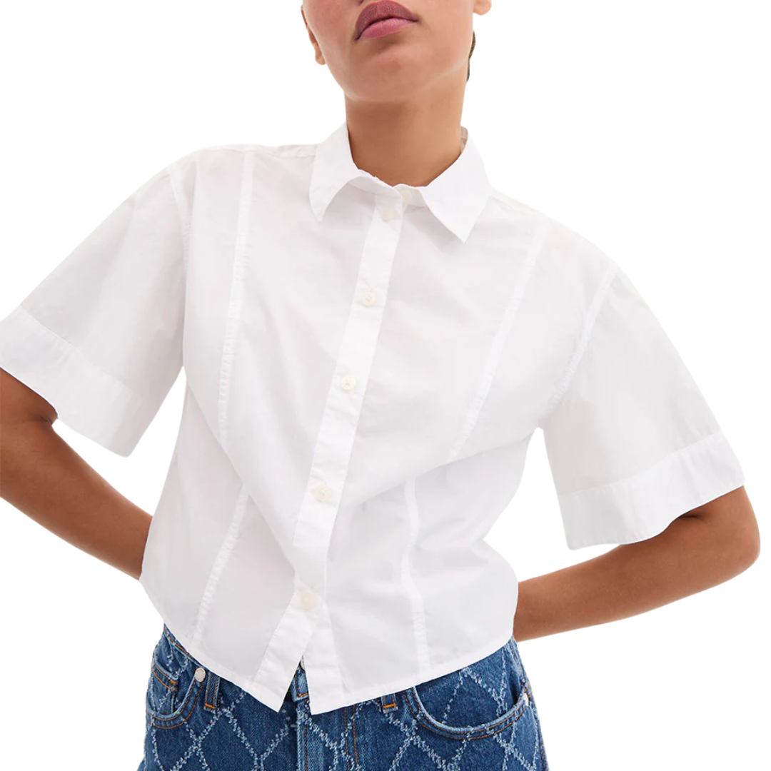 Claire Cropped Shirt in White