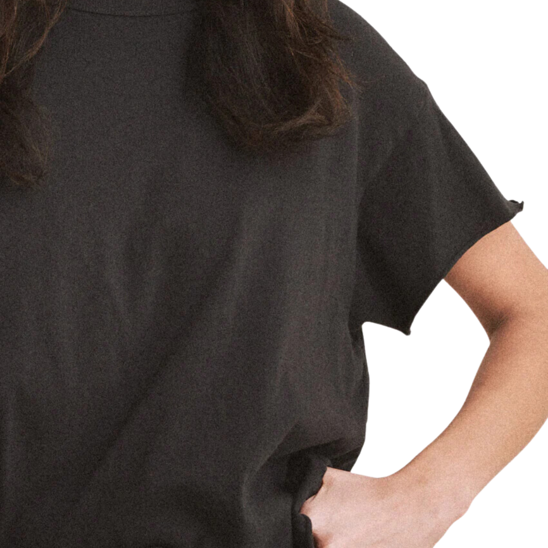 The Crop Tee in Almost Black