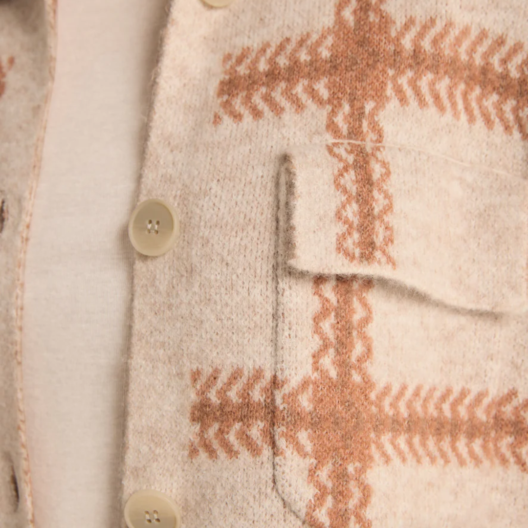 Tyler Plaid Sweater Jacket in Mocha Mousse