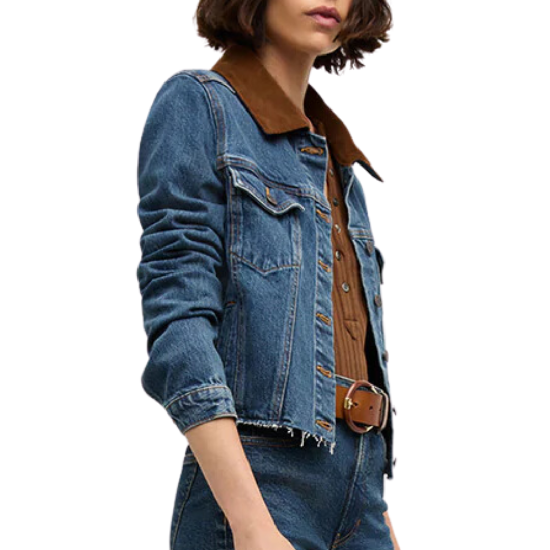 Cara Jean Jacket Corduroy Collar in Thriller