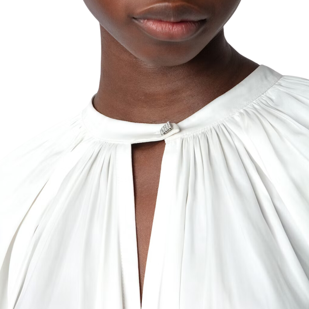 Tomina Satin Blouse in Judo