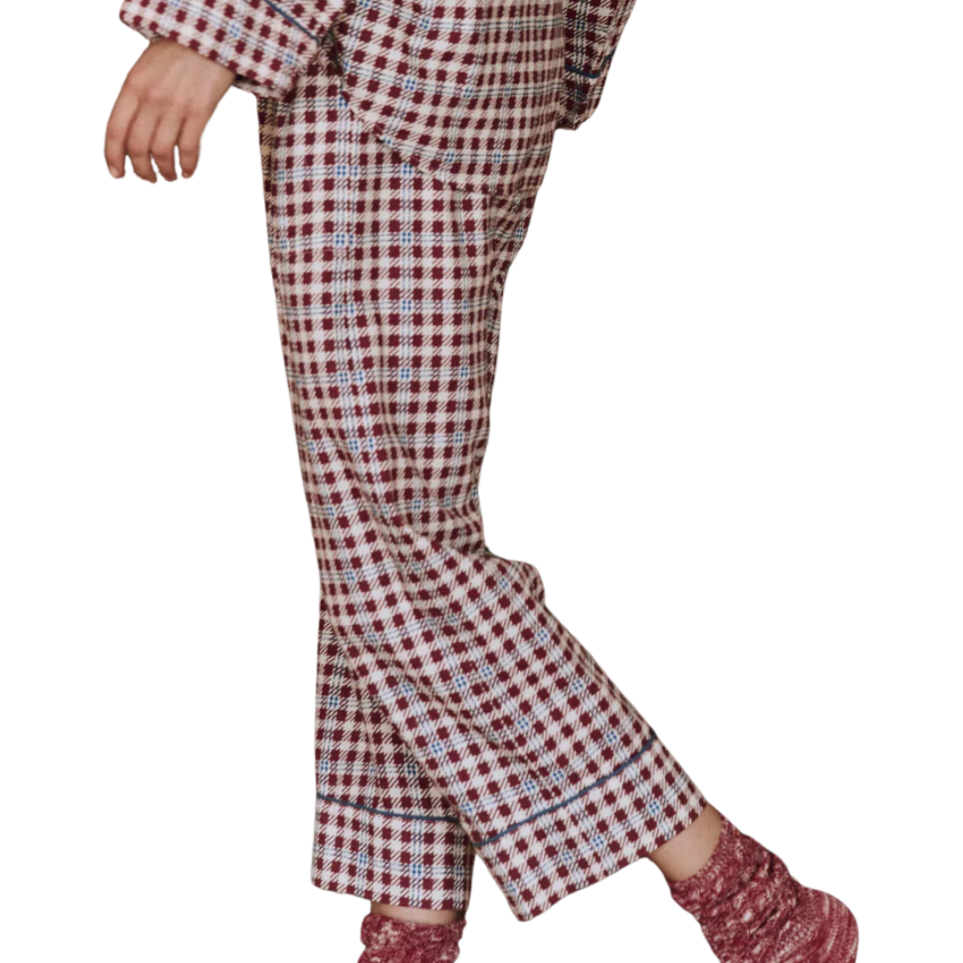 The Pajama Pant in Bordeaux Plaid