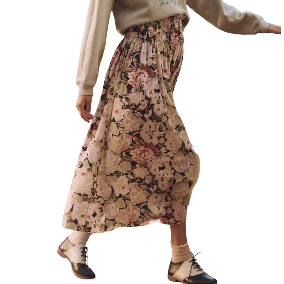 The Canary Skirt in Vintage Rose Print