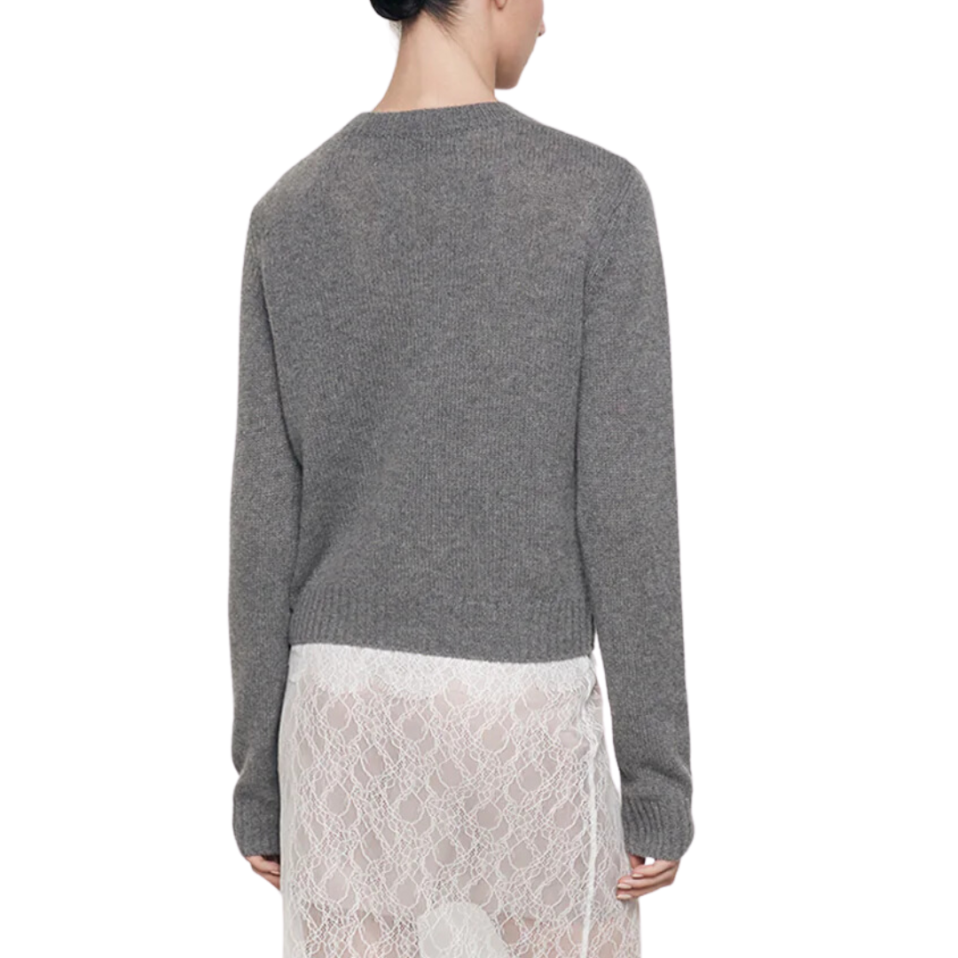 Cashmere Easy L/S Crew in Thunder