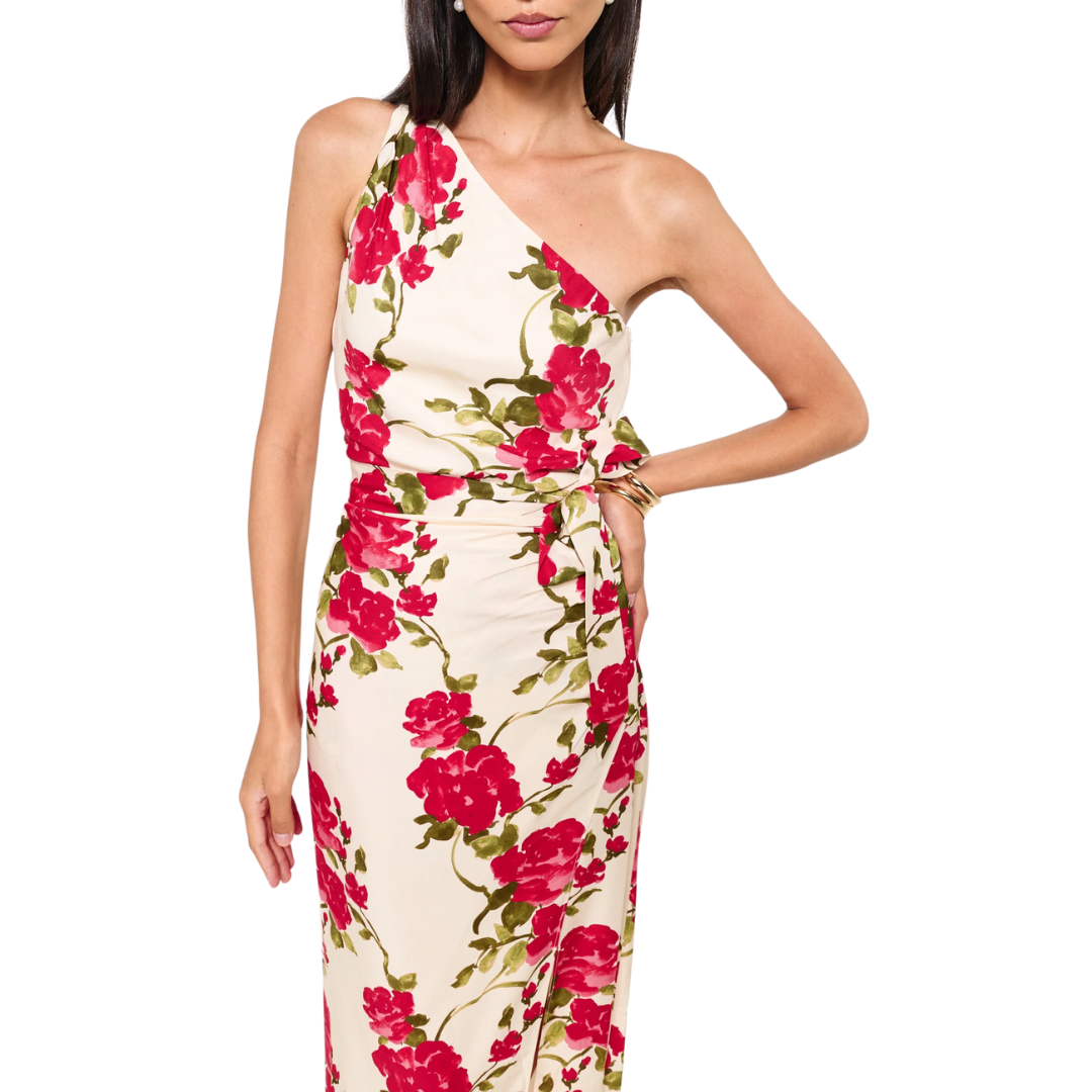 Nanu Dress in Campari Watercolor