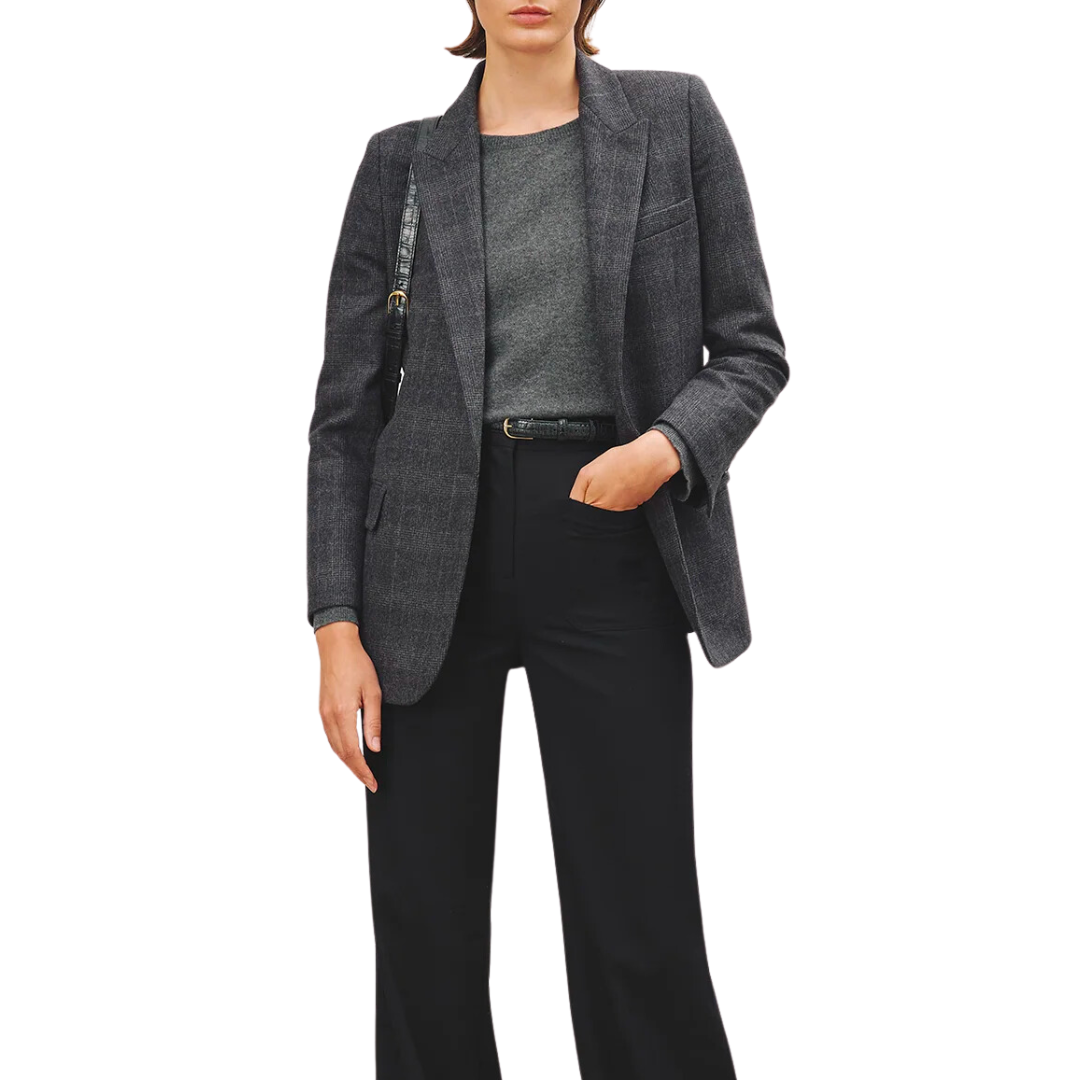 Diane Blazer in Charcoal Plaid