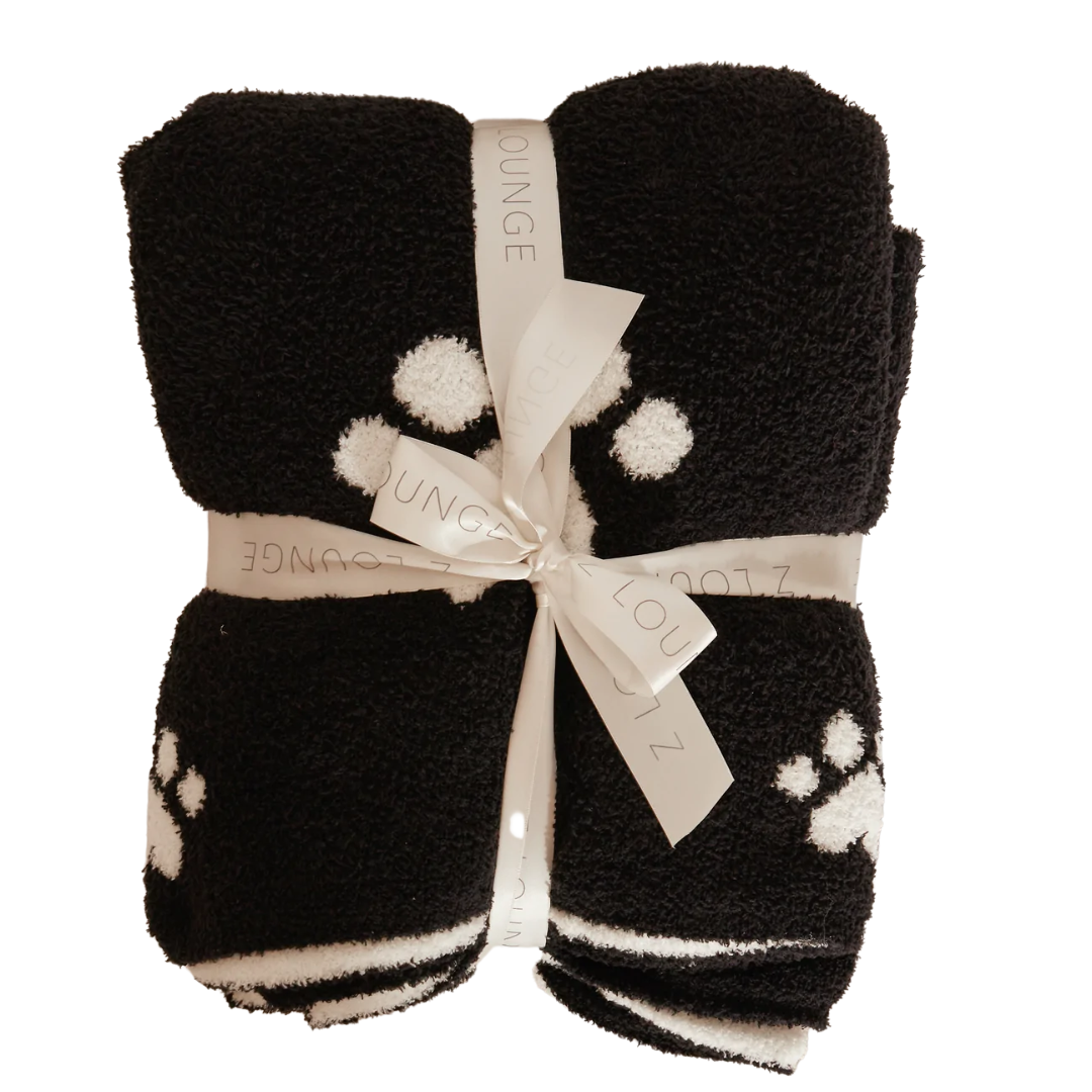 Plush Paw Blanket in Vanilla Ice