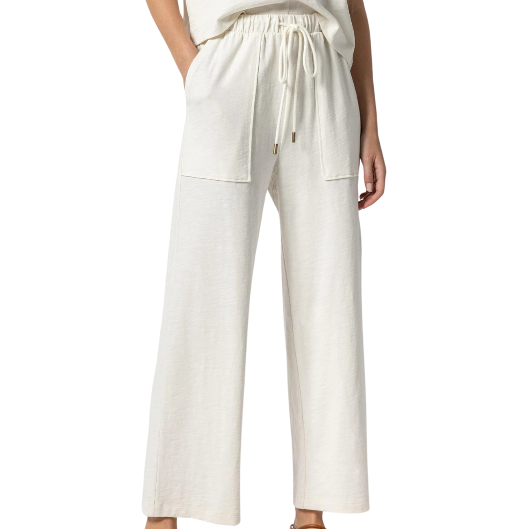 Cropped Pull On Pant in Ecru