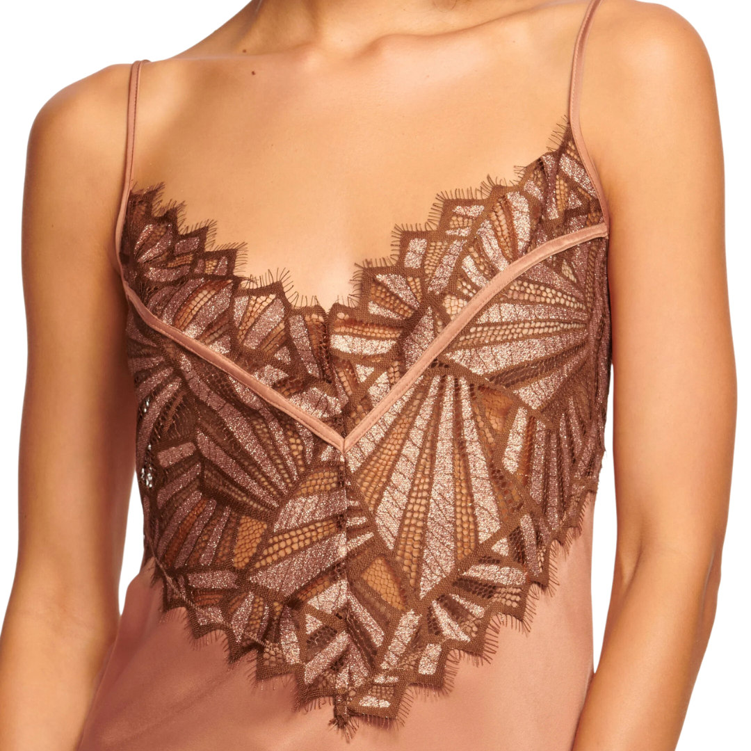 Billie Lace Cami Tank Top in Bronze Lace