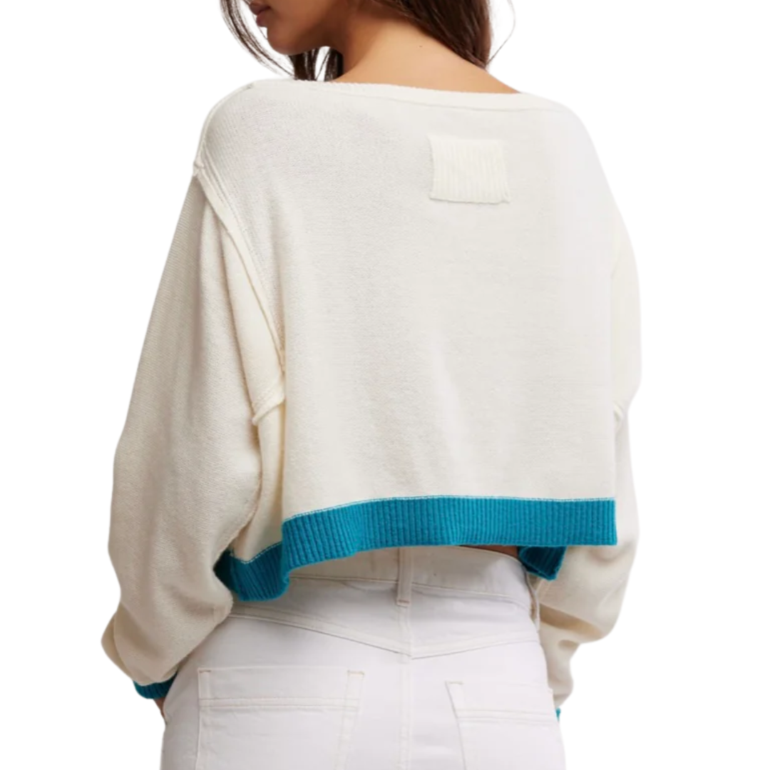 We The Free Into the Blue Pullover in Tropical Blue Combo