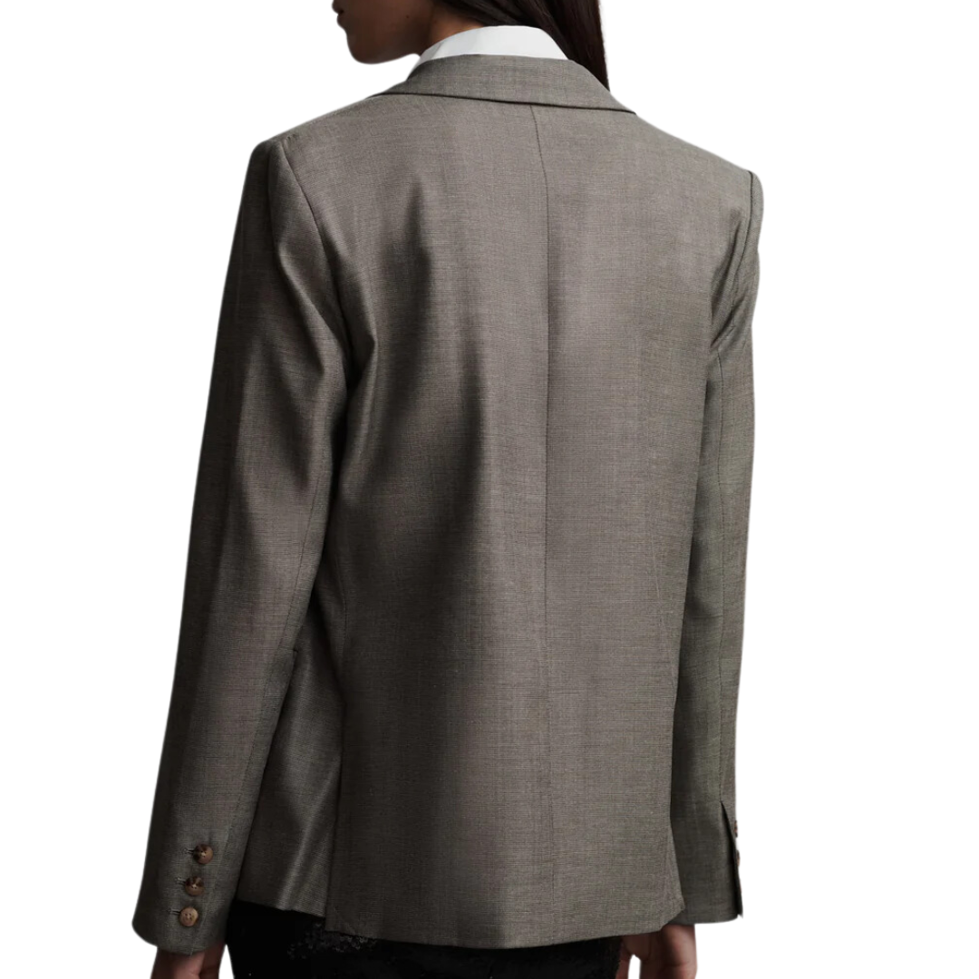 Boyfriend Blazer with Zipper in Taupe