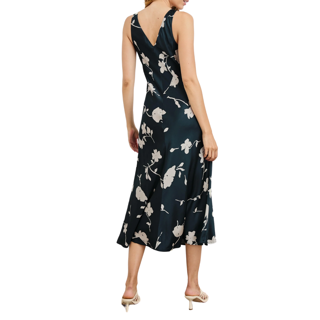 Camellia Dress in Midnight Roses