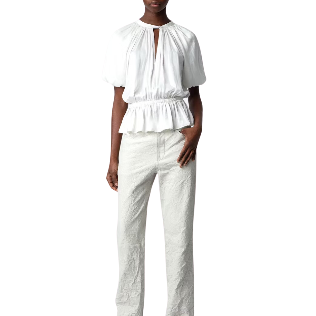 Tomina Satin Blouse in Judo