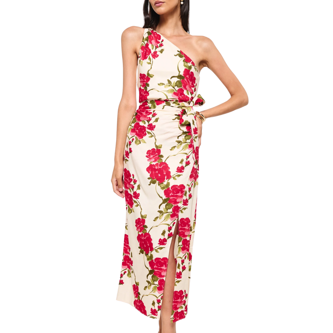 Nanu Dress in Campari Watercolor
