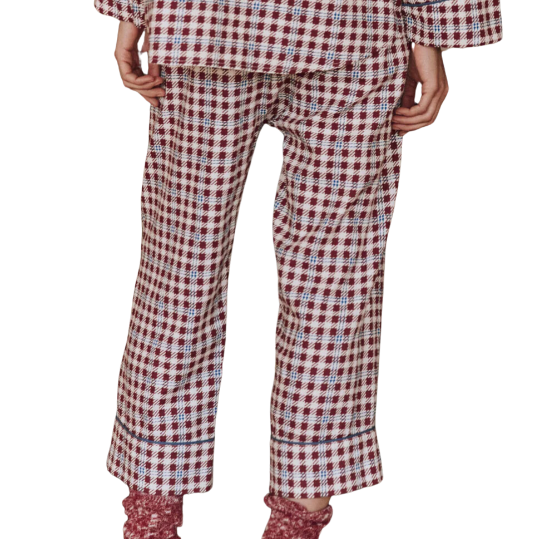 The Pajama Pant in Bordeaux Plaid