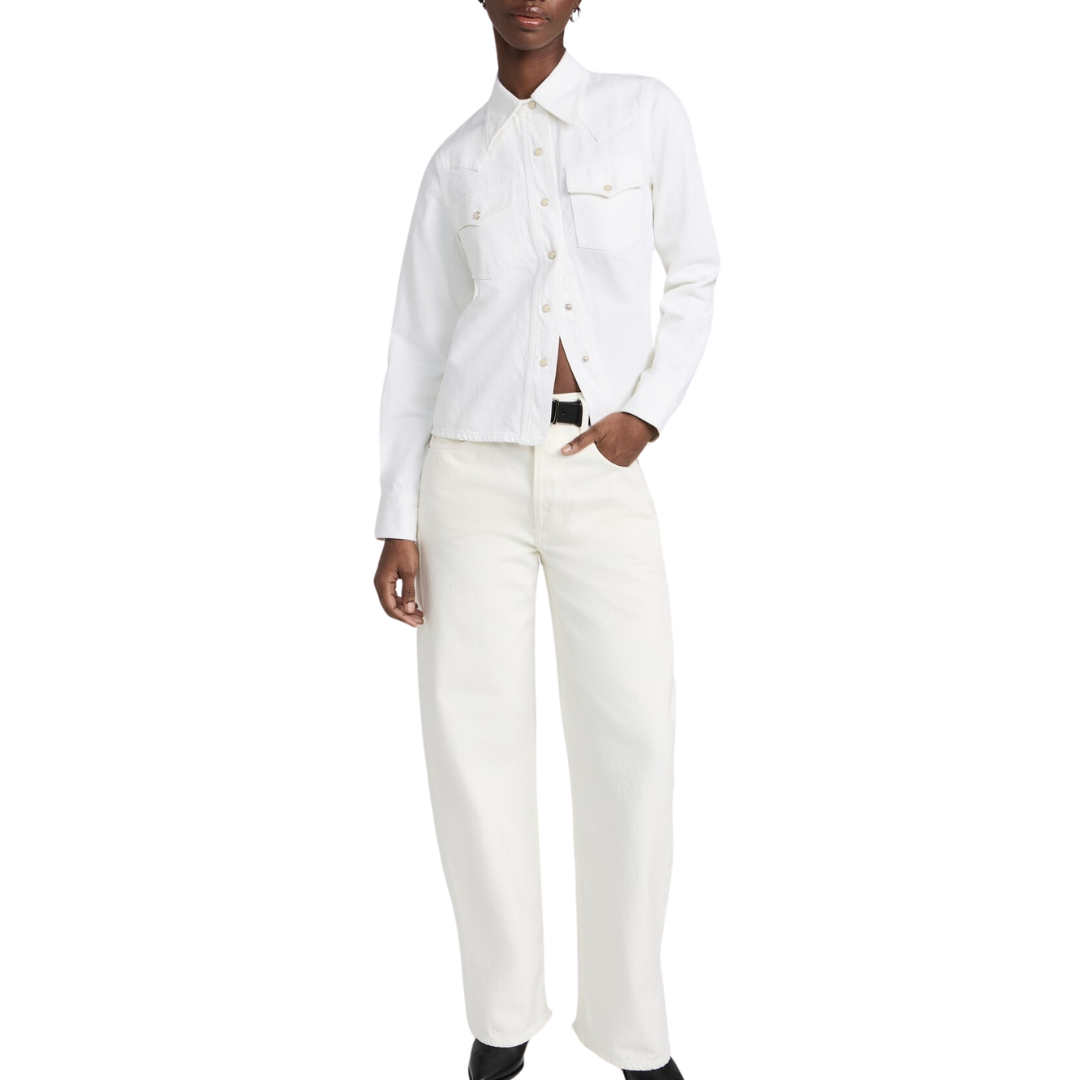 Western Denim Shirt in White