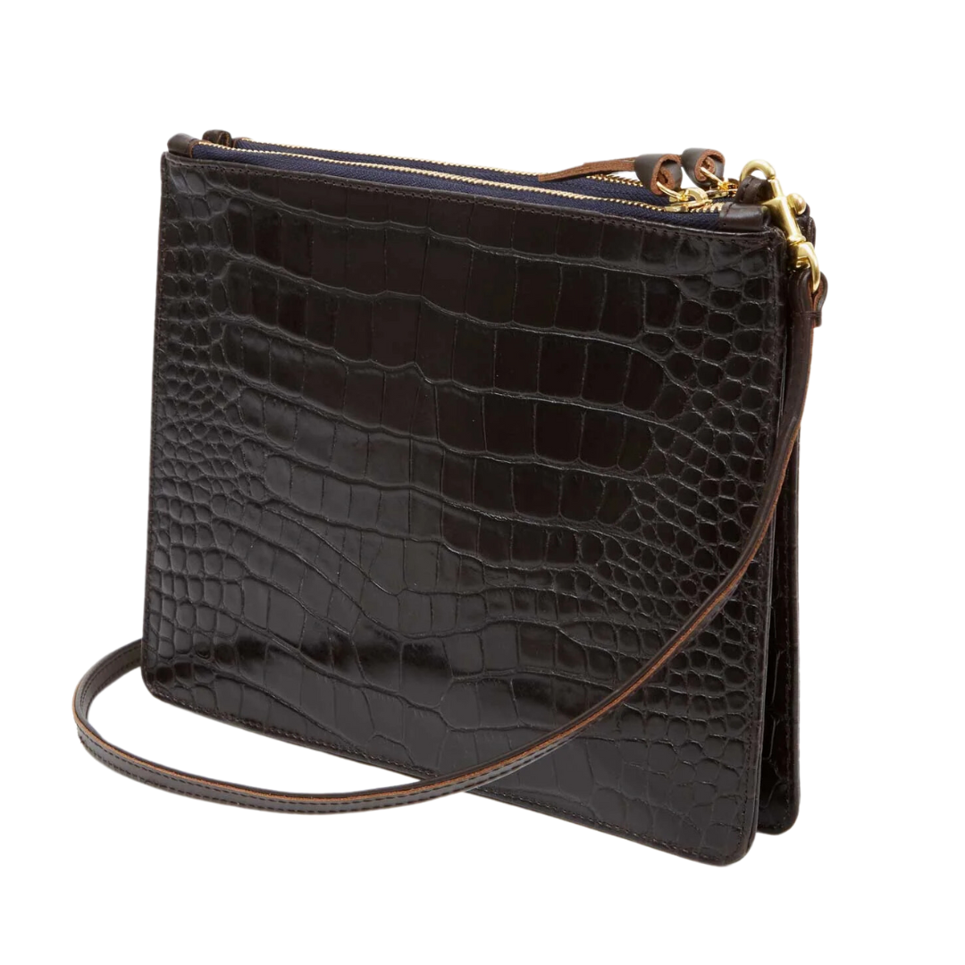 Margot Double Sac Bretelle in Kalamata Croco