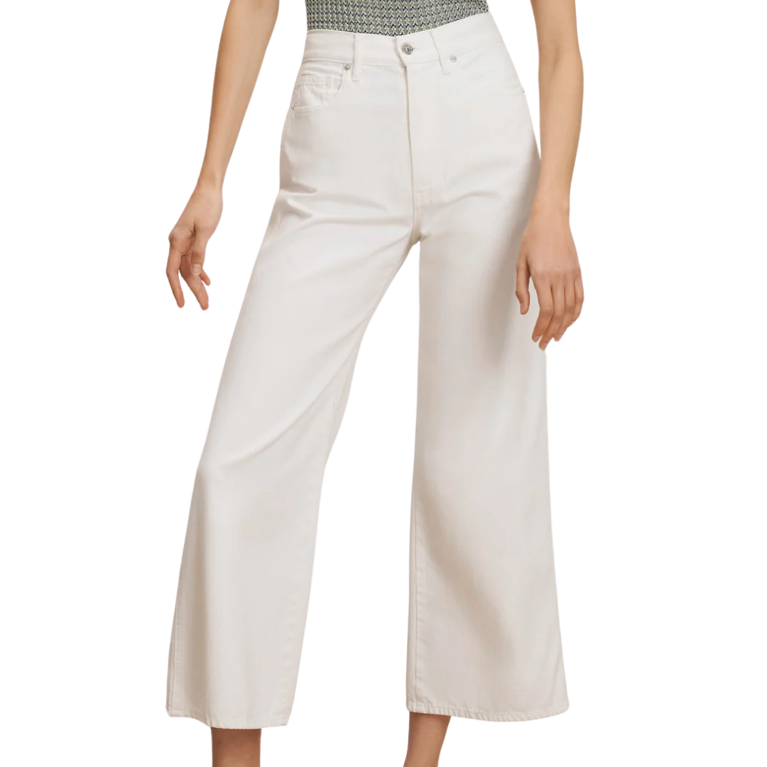 Taylor Cropped Wide-Leg Jean in White