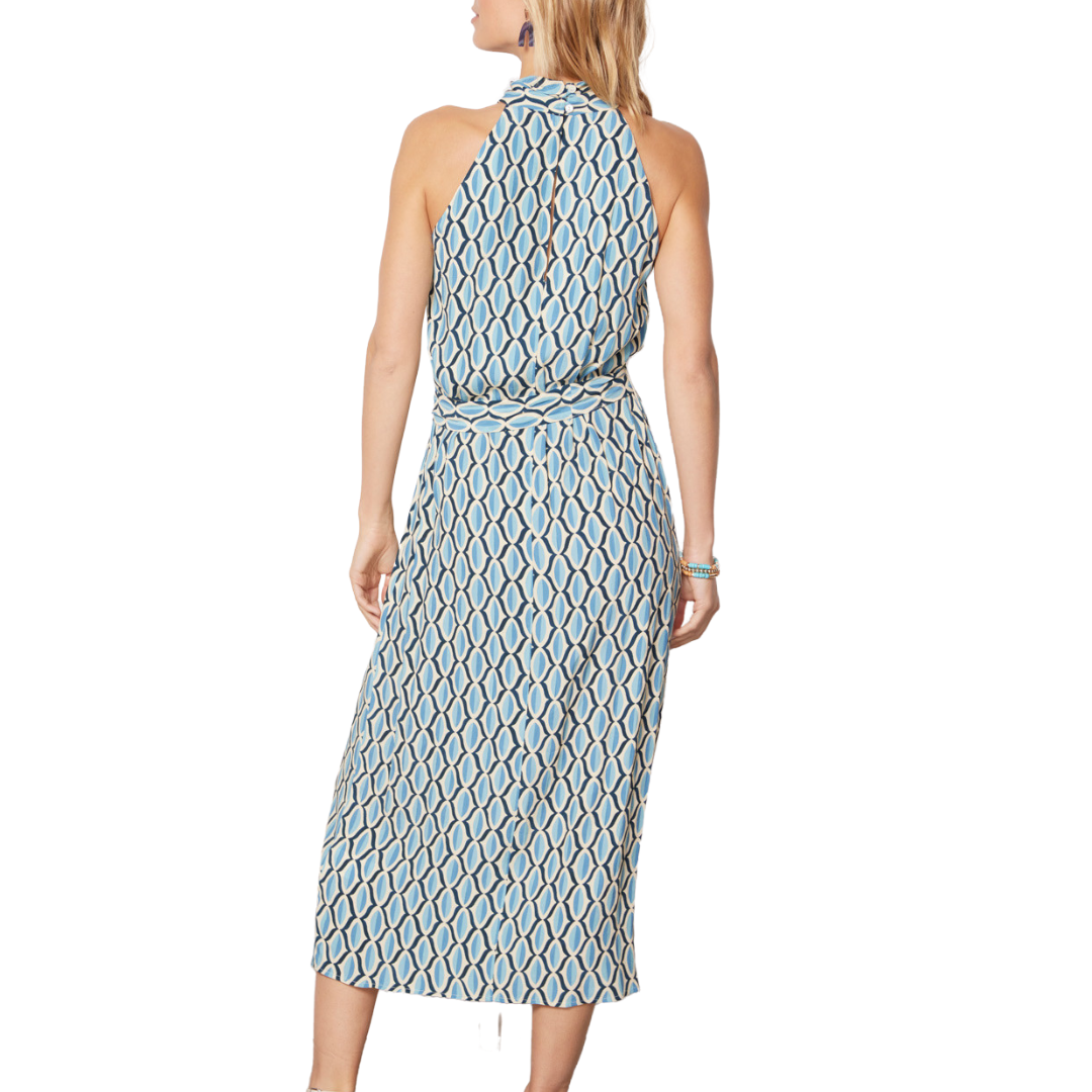 Caterina Printed Dress in Blue