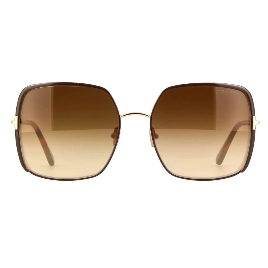 Raphaela Sunglasses in Brown on Shiny Gold