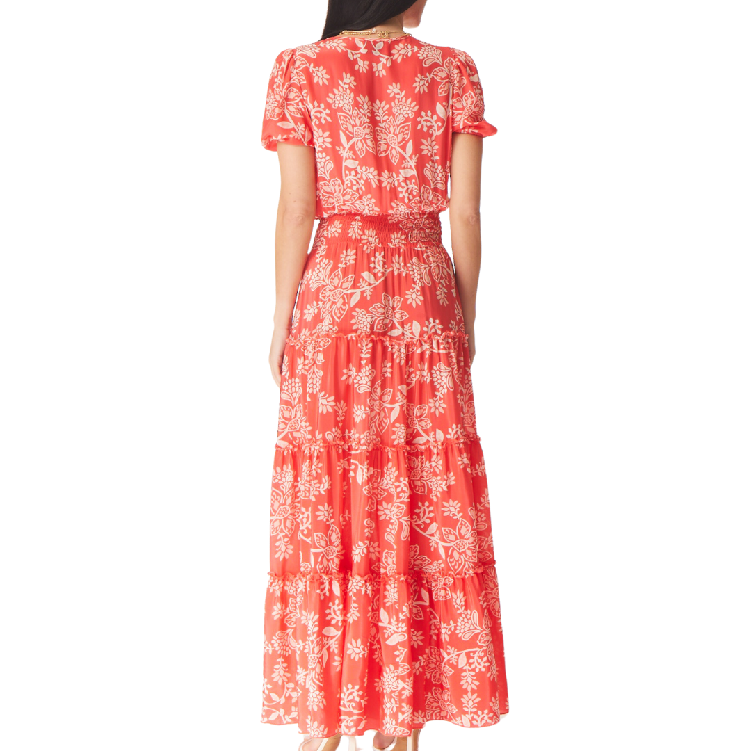 Dariya Dress in Coral Batik Print