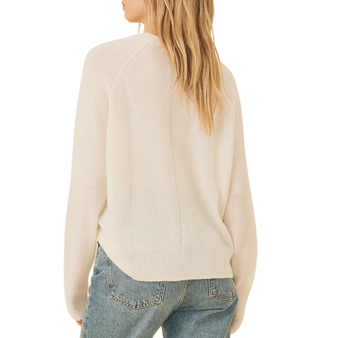 Sloane Cashmere Pullover in Ivory