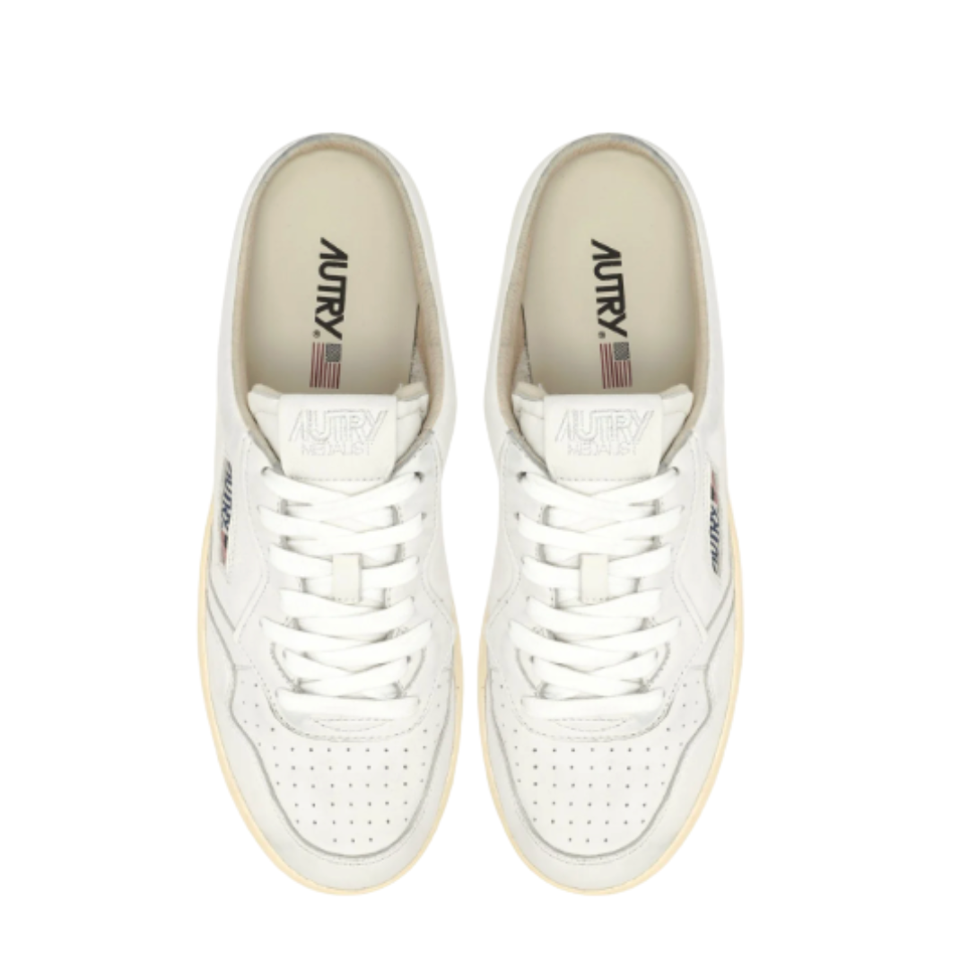 Medalist Mule Sneakers in Napa Leather White