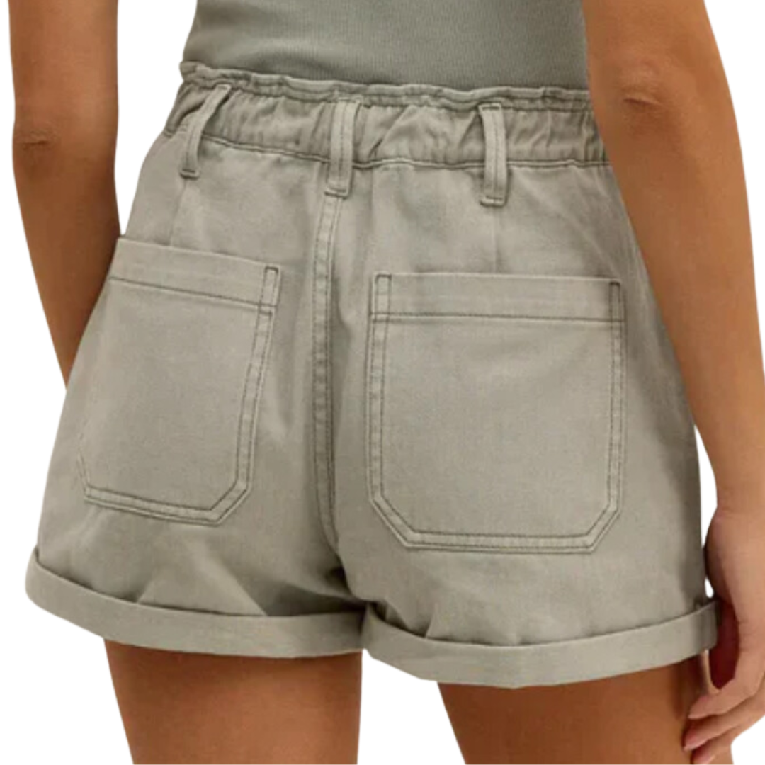 Odin Denim Shorts in Pale Jade