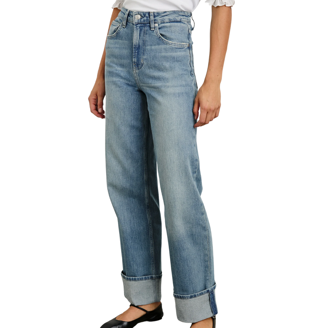 Getty Wide Leg in Baltic Sea Cuffed