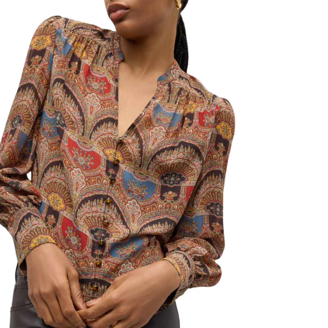 Esmeralda Top in Dark Chocolate Multi
