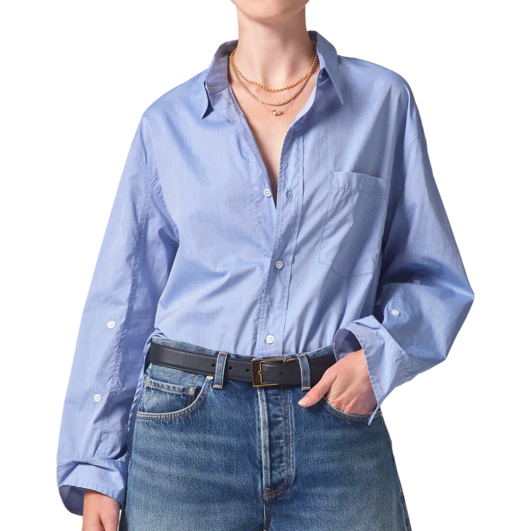 Kayla Shirt in Blue End On End