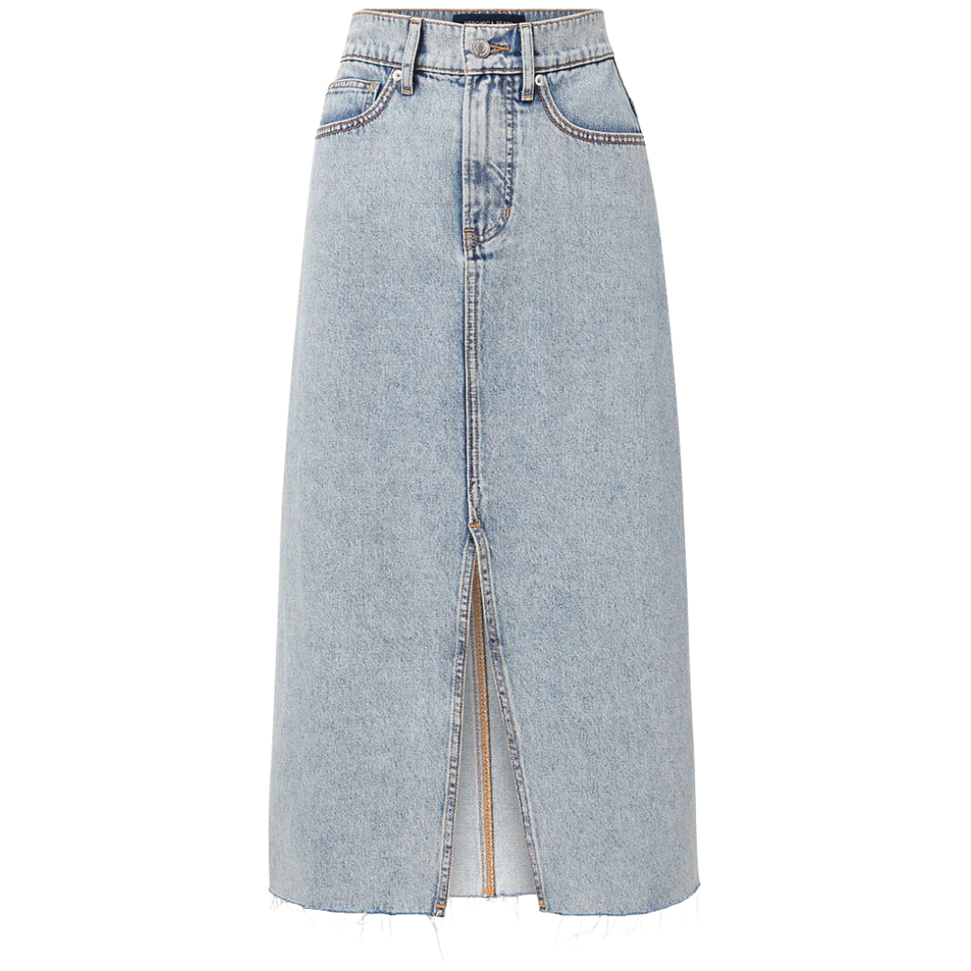 Victoria Denim Skirt in Silverwood Spark