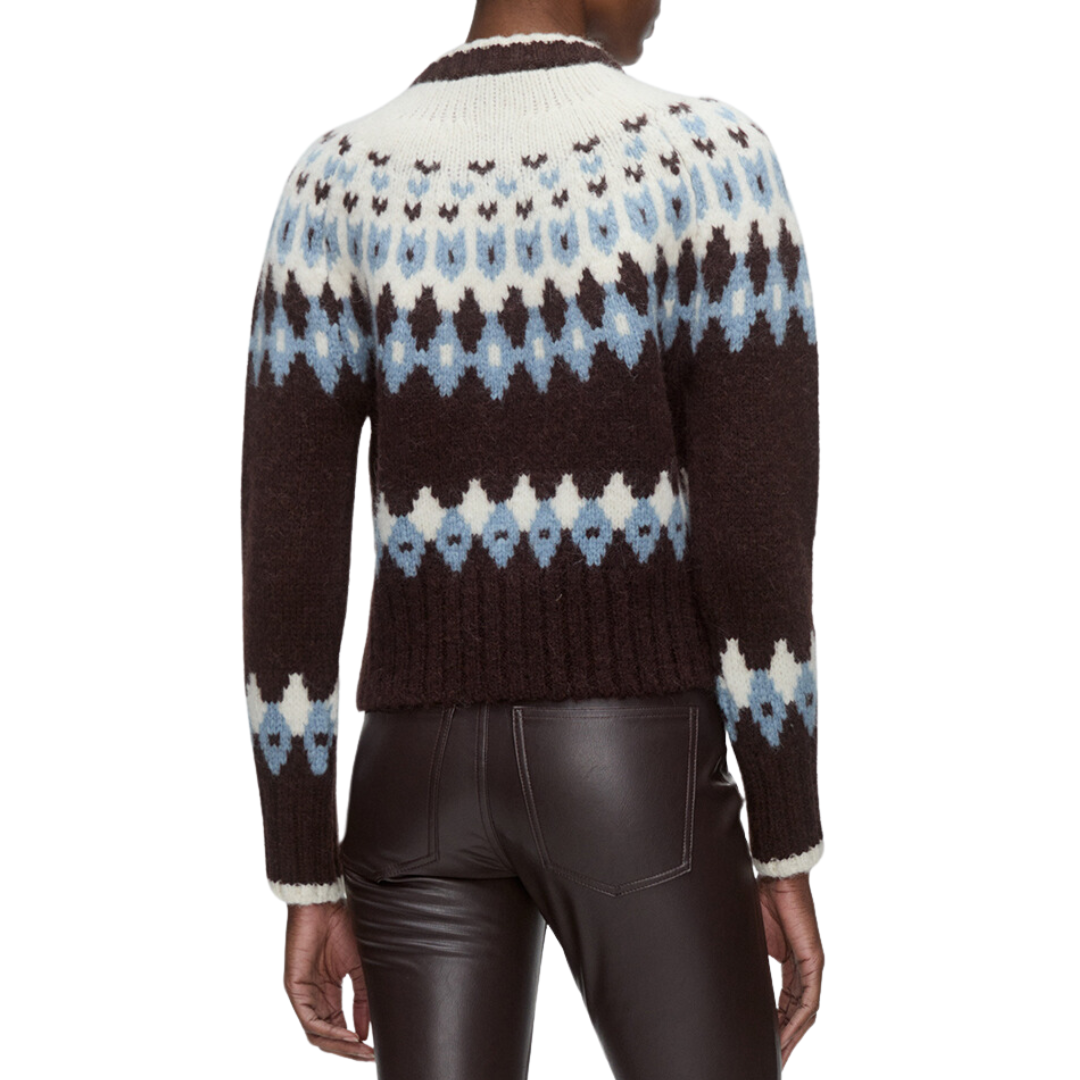 Christina Fairisle Cardigan in Chocolate Multi