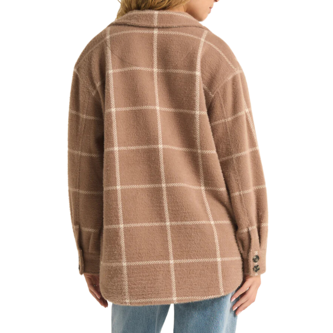 Plaid Tucker Jacket in Heather Taupe