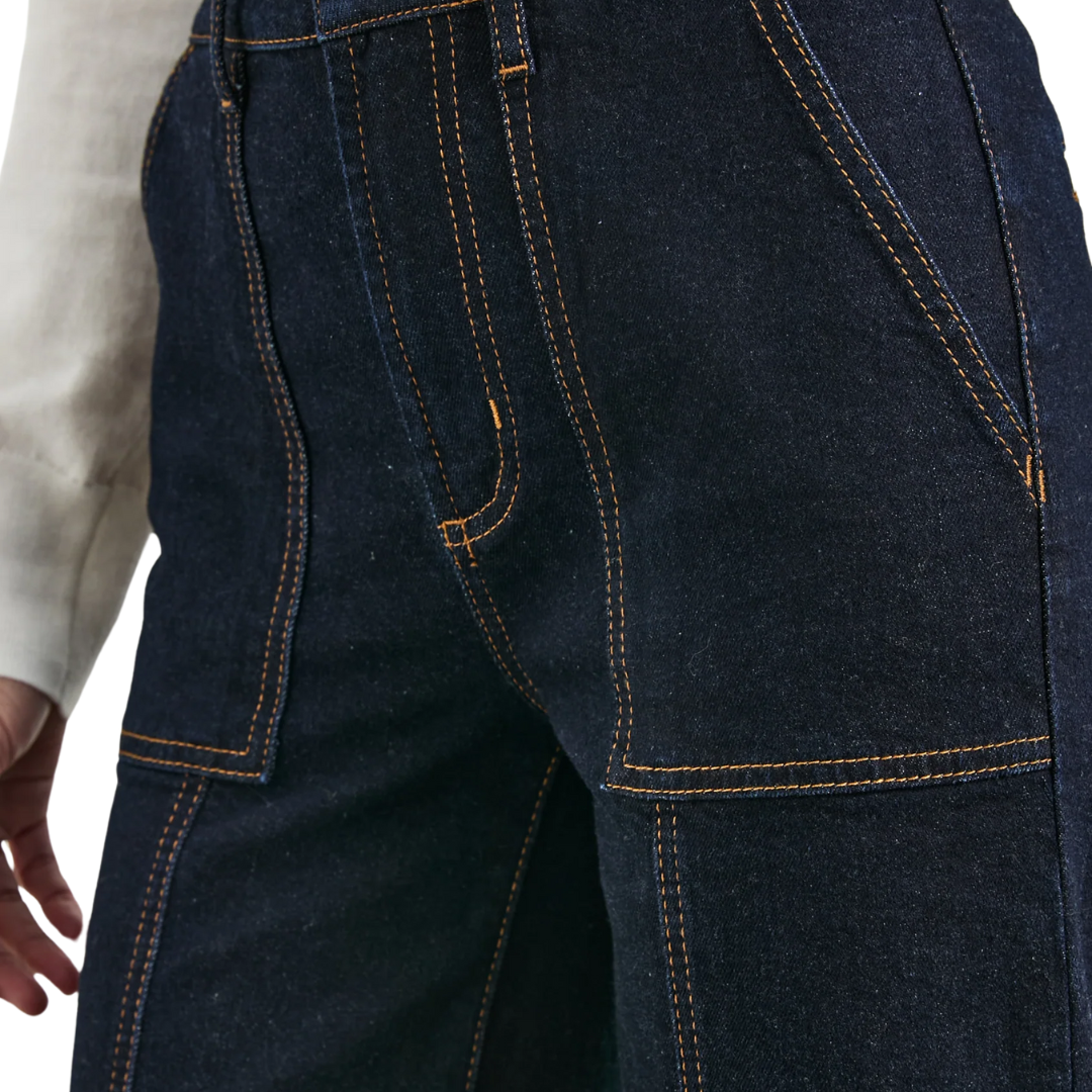 Getty Crop Utility Wide Leg in Midnight Blues