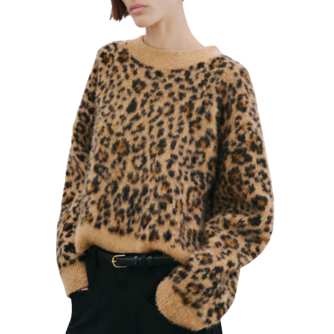 Zamira Sweater in Camel Leopard