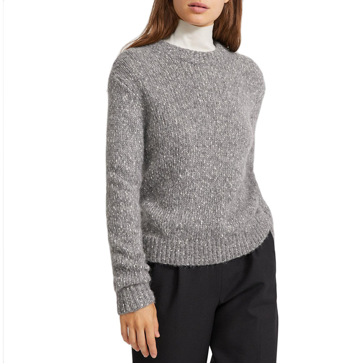 Tweed Alpaca Speckled Crewneck Sweater