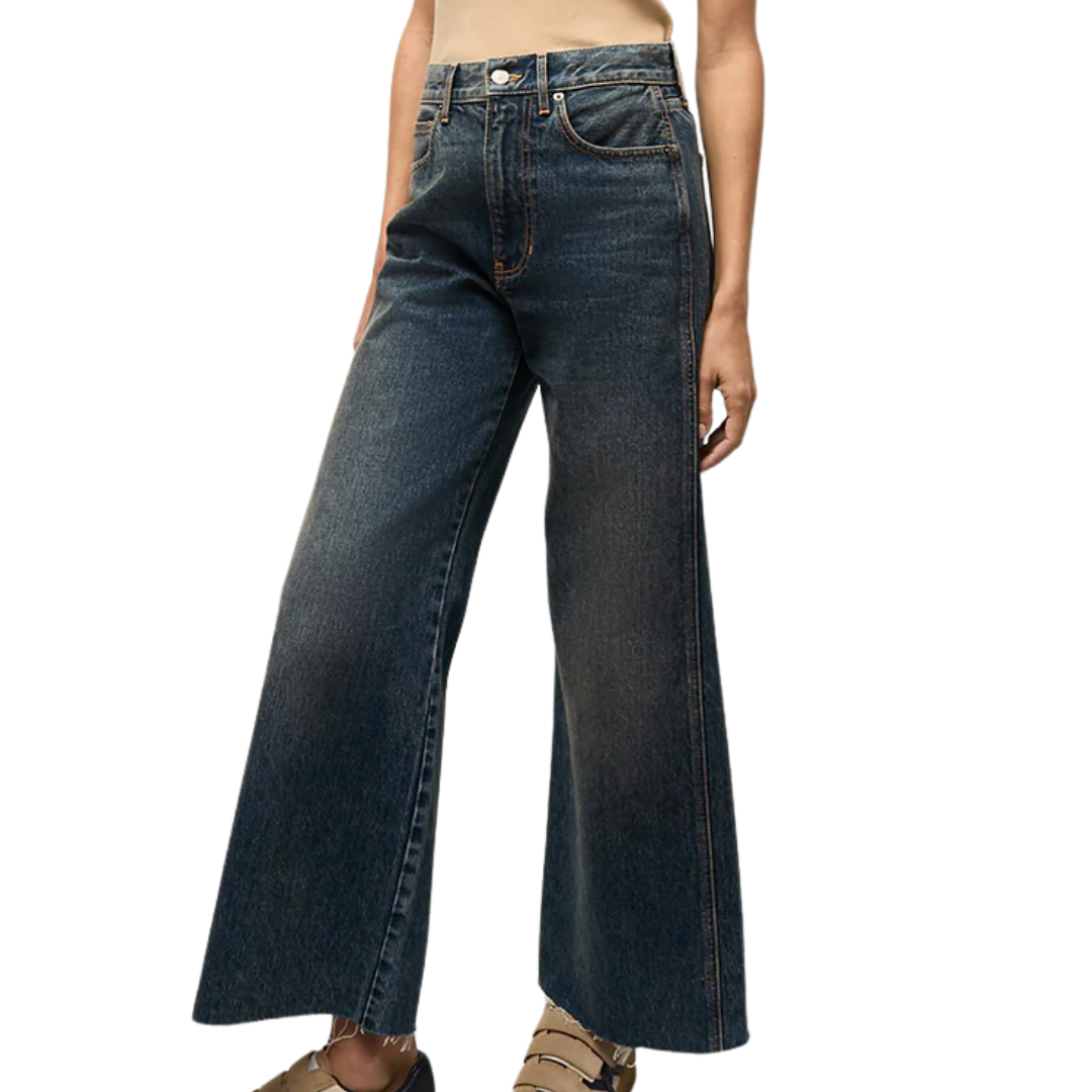 Taylor Cropped Wide-Leg Jean in Equinox Blue