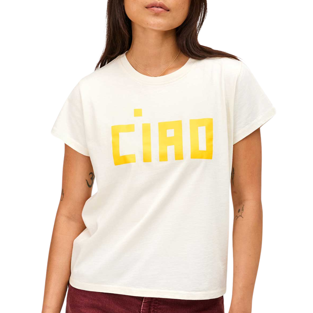 Classic Tee in Cream w/ Marigold Block Ciao