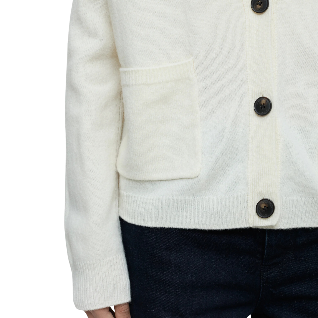 Wool Cardigan in Ivory