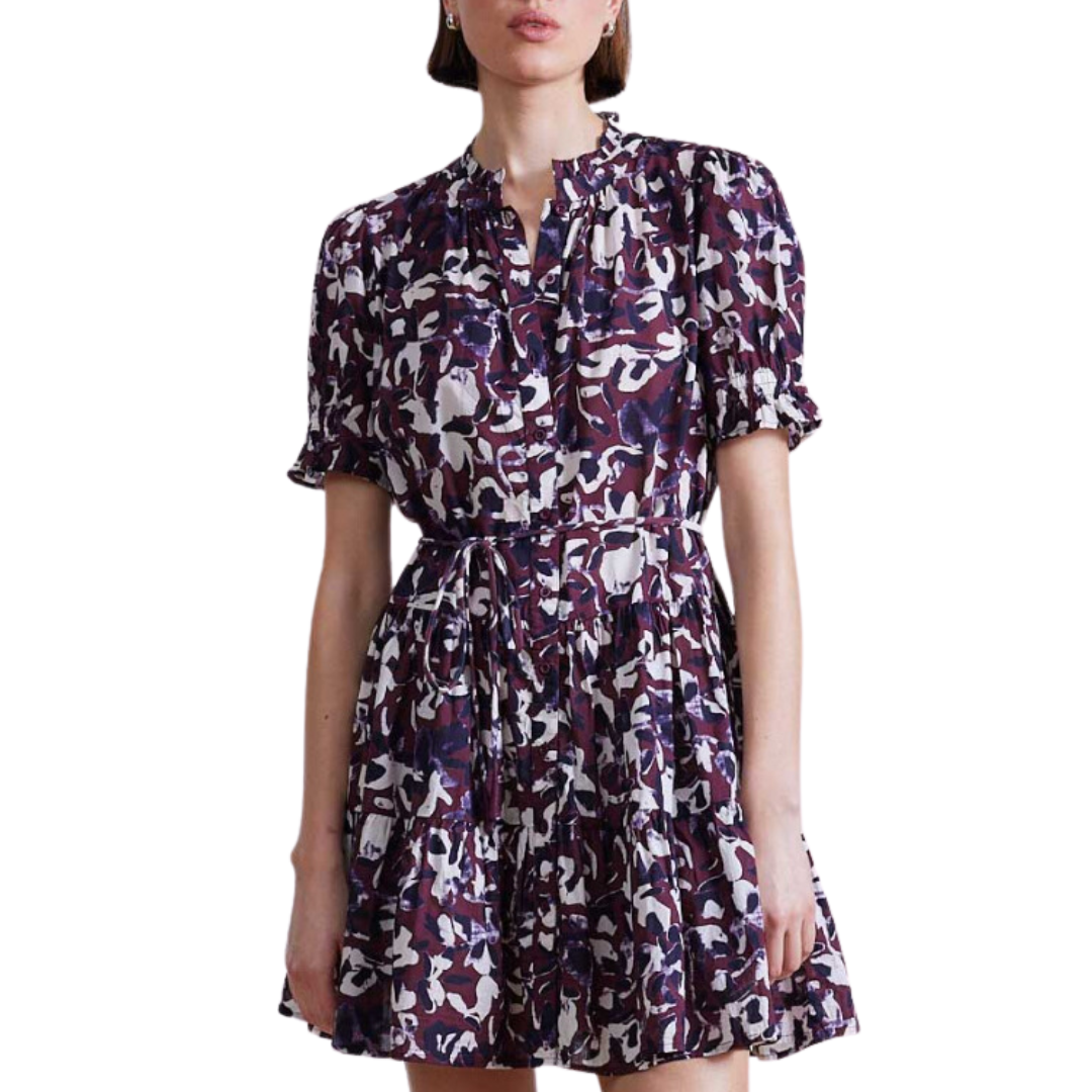 Las Alturas Mini Dress in Aqua Di Fiore Fig