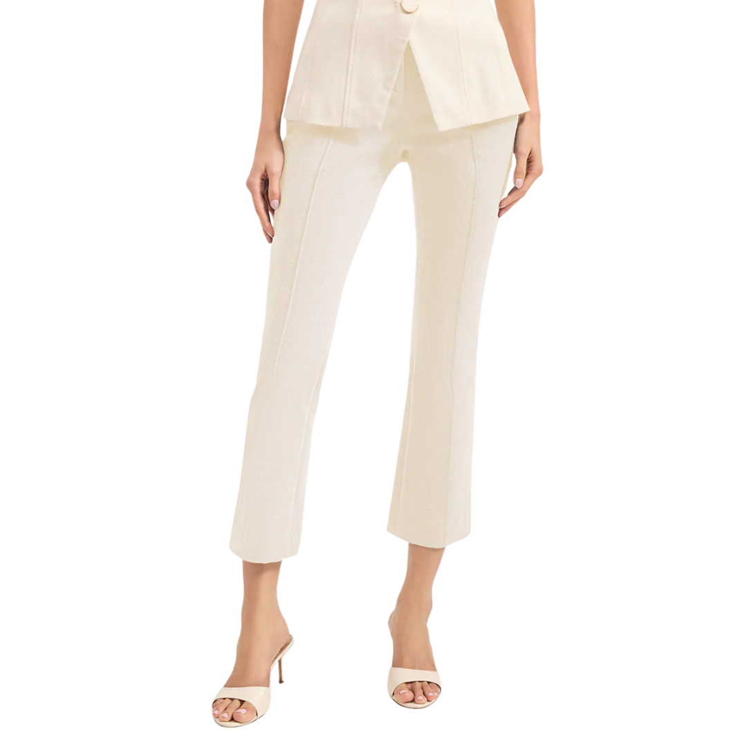 Kimra Straight-Leg Pant in Ecru
