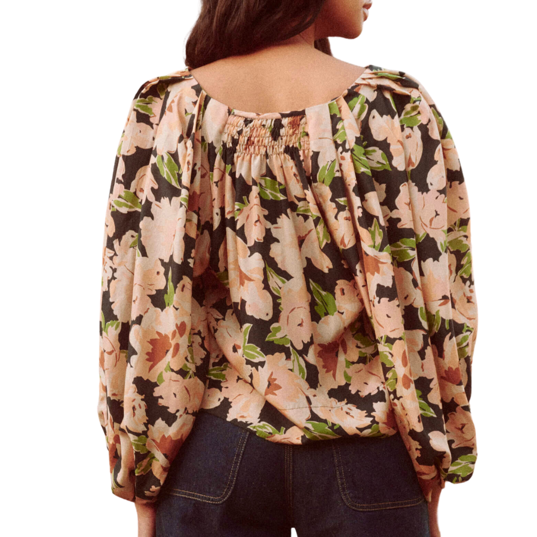 The Magpie Top in Victorian Rose Print