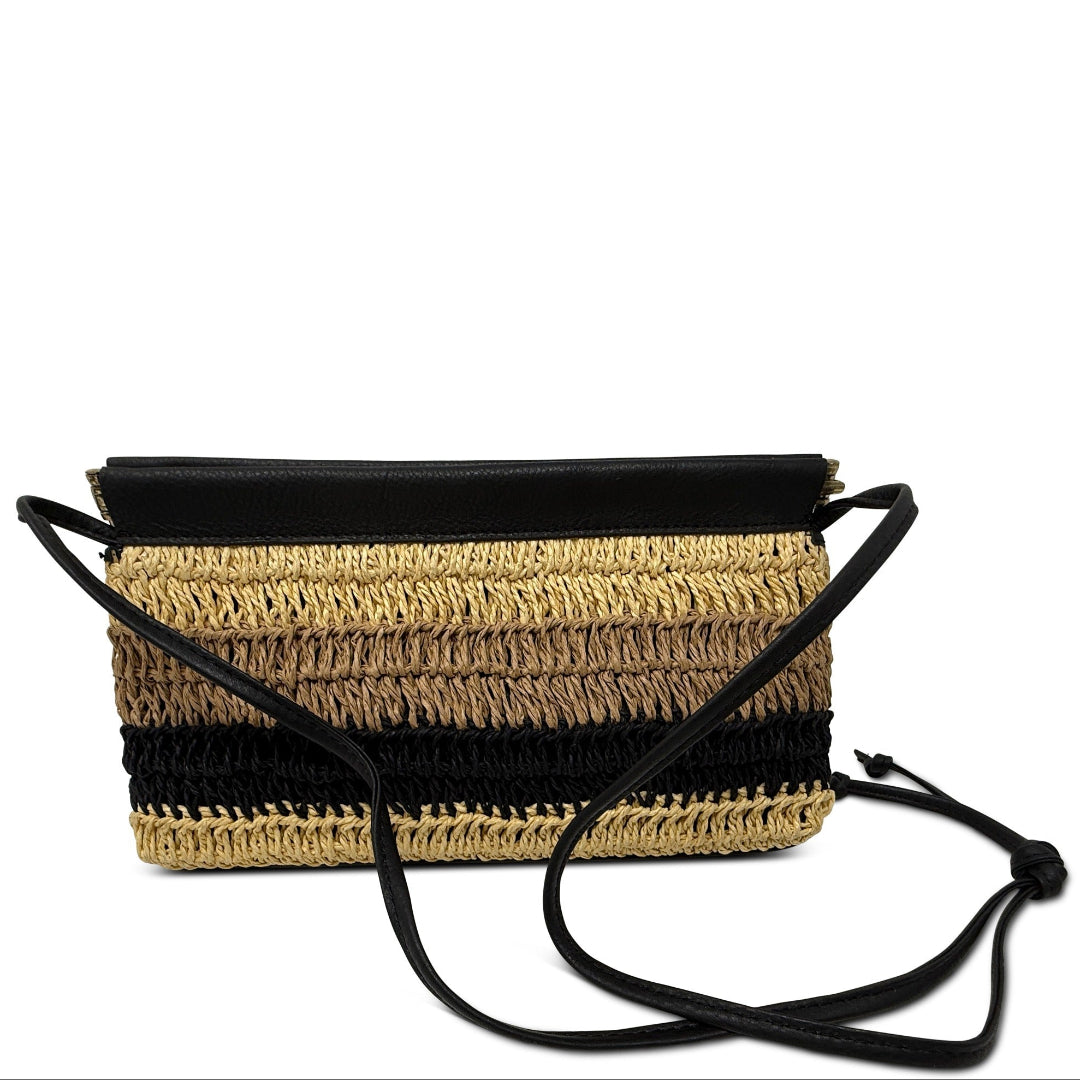 Cheltenham Clutch - Striped Raffia
