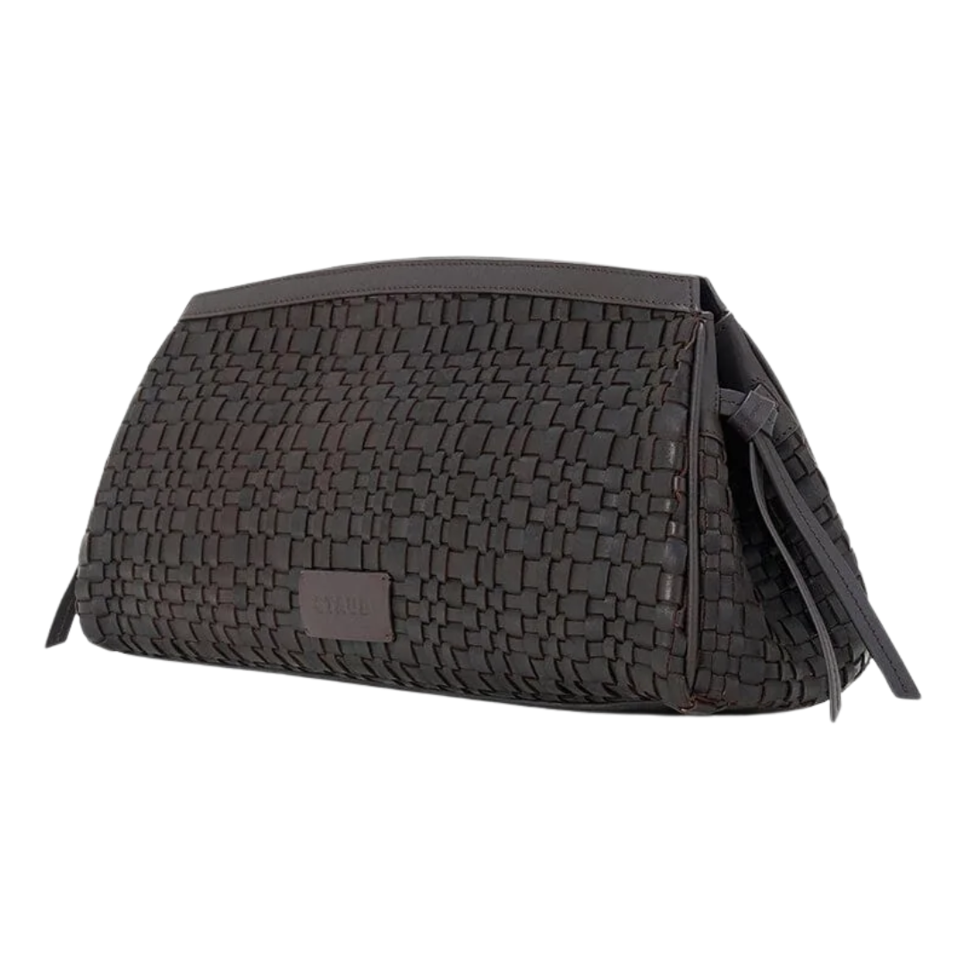 Maude Soft Clutch in Espresso Woven