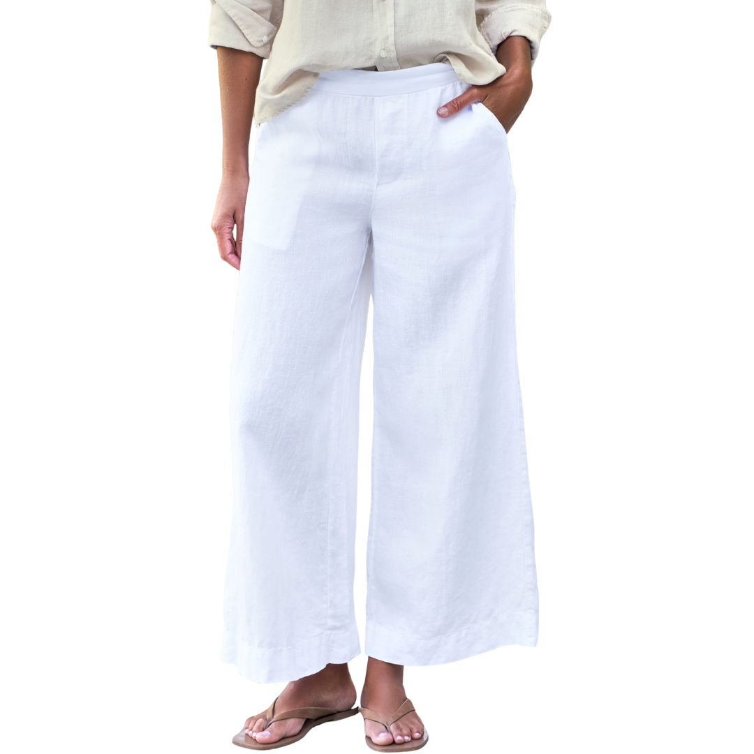 Maisie Wide-Leg Pull-On Pant in White